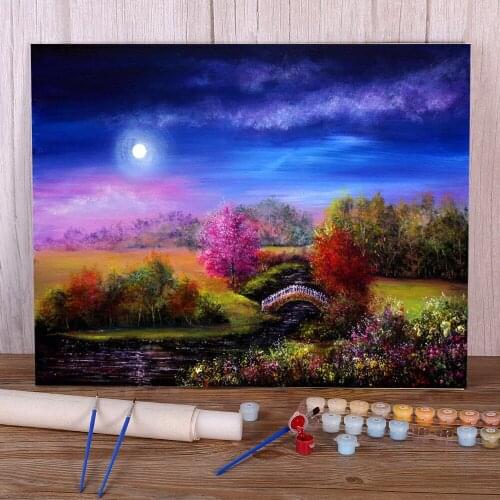 Natural Scenery DIY Paint By Numbers Complete Kit Oil Paints 40*50 Oil Painting Home Decoration For Kids Wall Art Handicraft