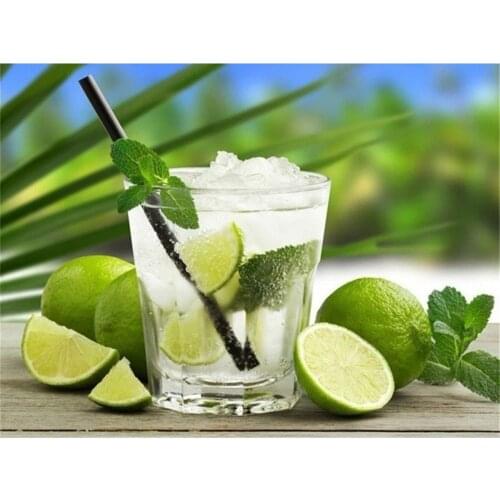 Lemon Fruits DIY Embroidery Cross Stitch 11CT Kits Craft Needlework Set Cotton Thread Printed Canvas Home Dropshipping