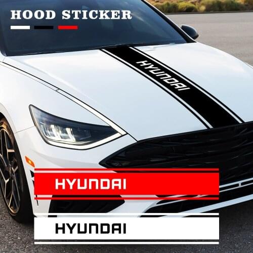 1 Set 140*23cm 3 Colors Car Hood Cover Decal ​Scratchproof Engine Cover Sticker For Hyundai i20 i30 ix35 Solaris Elantra Accent