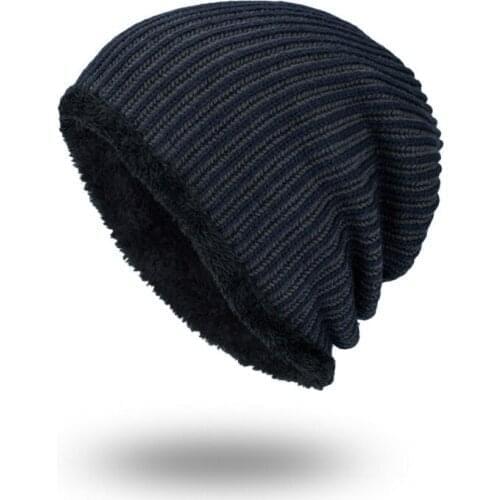 New Mens Winter Hat Fashion Fleece Skiing Beanies Caps Warm Knitted Beanie Bonnet hats men Gorros Invierno Cappelli AY6E63
