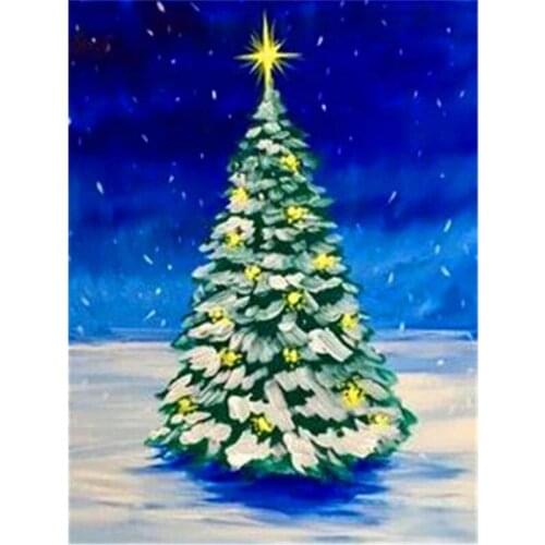 Full Square Diamond Art Kits Winter Rhinestones Diamond Embroidery Cross Stitch Christmas Tree 5D DIY Mosaic Decortion