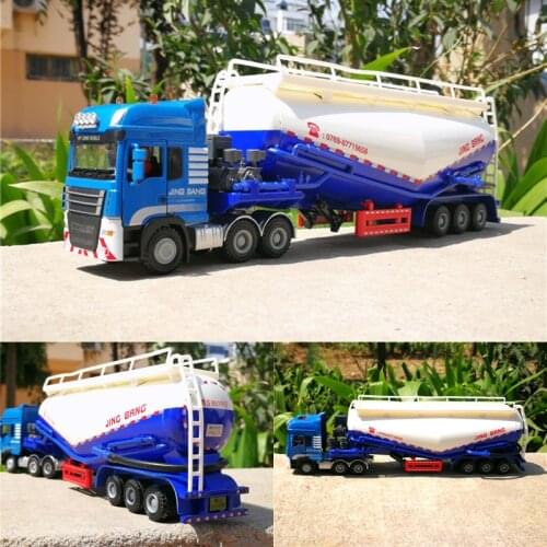 1:50 alloy Semi-trailer tanker engineering vehicles,high simulation alloy large powder truck,cement truck,free shipping
