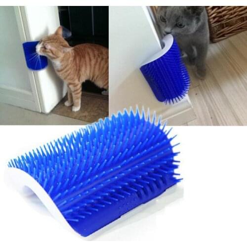 Cat Self Grooming Comb Brush Corner Groomer Massage Comb Hair Trimming Brush Tools with Catnip for Dog Cat Products Pet Supplies