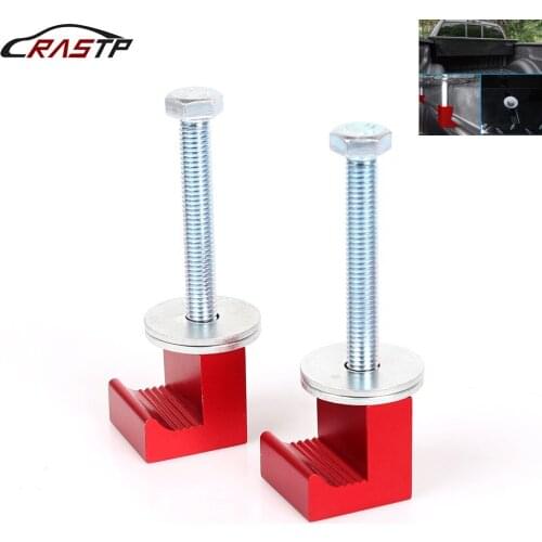 RASTP -2 PCS Universal High Quality Yool box Cable Tie Aluminum J Hook Cross Tool box Pickup Truck Red RS-BTD021