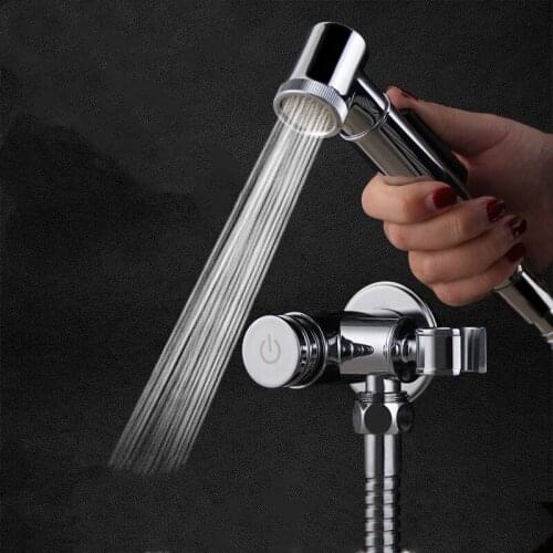 Brass Handheld Bidet faucet sprayer Bathroom toilet shower head set One key switch bidet valve with holder Spray complete set