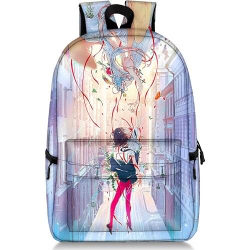 2021 New Abstract Full Printing Backpack Large Capacity Lightening Student School Bag Polyester Fashion Designer Backpack Women