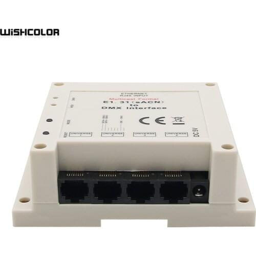 Wishcolor New E1.31(sACN) to DMX Interface Bridge Controller 4 DMX512 Universes Output for Madrix MagicQ