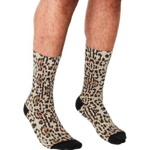 2021 Funny Mens socks Leopard Products Pattern Printed hip hop Men Happy Socks cute boys street style Crazy Socks for men