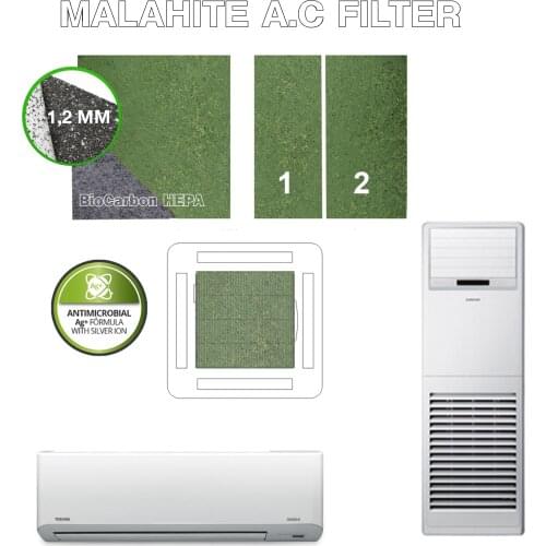 Hall and Ceiling Commercial Air Conditioning Hepa Filter + Carbon Block filter Titanium Malahite Silver Ion Coating