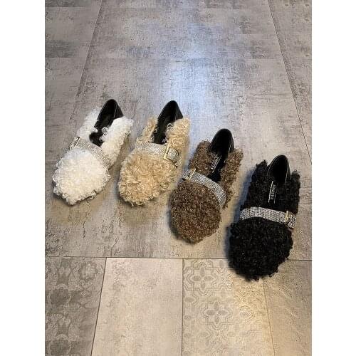 Womens shoes cotton shoes 2020 autumn and winter new fashion warmth flashing diamond casual two-wear low heels