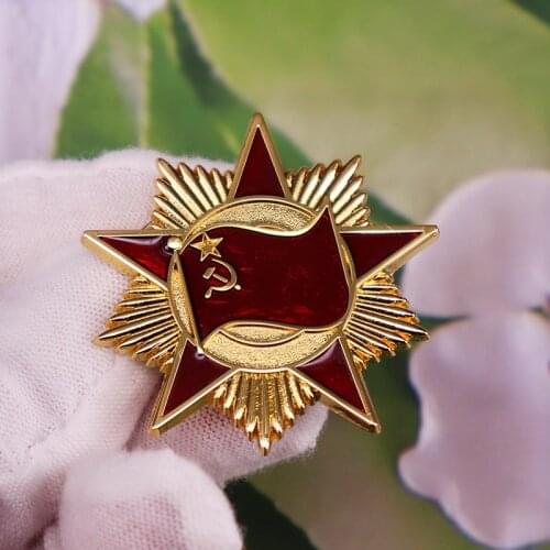 USSR Red Star flag brooch Soviet communism badge CCCP retro-patriot gift jewelry decor