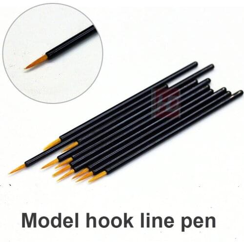 10Pcs/lot Model Complementary Color Hook Line Permeable Line Dispensing Brush