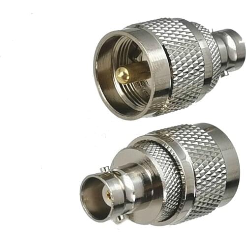 10pcs Connector Adapter BNC Female Jack to UHF PL259 Male Plug RF Coaxial Converter Straight New