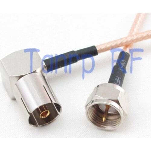 12in TV female jack right angle to F male plug RF adapter connector 30CM Pigtail coaxial jumper extension cord cable RG316