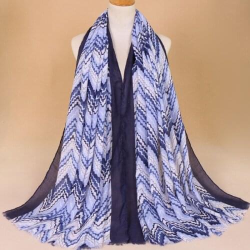 2017 women printe zig zag stripe cotton scarf muslim hijab lightweight wrap long muffler autumn scarves/scarf 180*90cm 10pcs/lot
