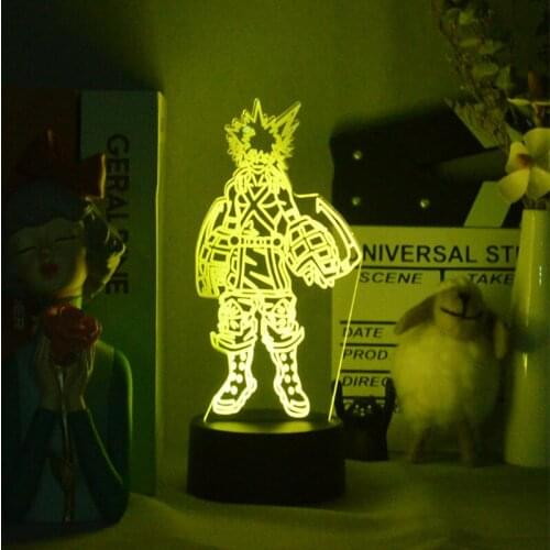 3D Lamp Katsuki Bakugo Figure Kids Bedroom Nightlight Led Touch Sensor Room Lighting Anime My Hero Academia Gift Led Night Light