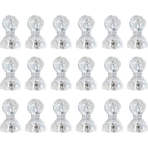 60 Pcs Transparent netic Pin 11 x 17mm Transparent Color netic Pin for Paper Photo Calendar Fixed on Refrigerator, White B