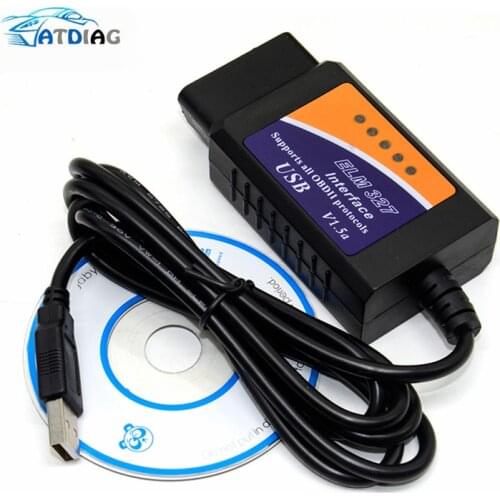 Auto Code Reader OBD/OBDII OBD2 Scanner ELM327 USB Car Diagnostic Tool Interface Interface V1.5 Version for Engine Fault Code