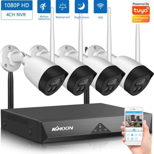 Wireless Security Camera System, 4 Channel NVR+4PCS 1080P High Definition Outdoor WiFi Surveillance Camera with Night Vision