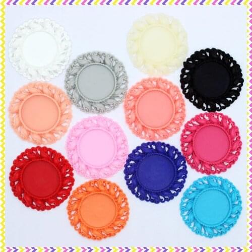 DHK 19pc/lot 19 colors mixed Flatback Resin relief round base for 25mm cabochon/Self Adhesive DIY hair bow E1469