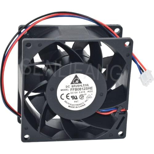 For 8038 3PIN UPS 12V 0.87A FFB0812SHE-ROO Three Lines Cooling Fan