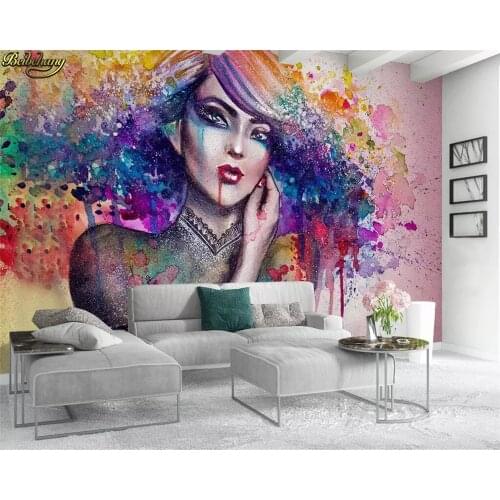 Beibehang Custom photo 3d wallpaper mural modern minimalist illustration colorful splash watercolor sexy beauty background wall