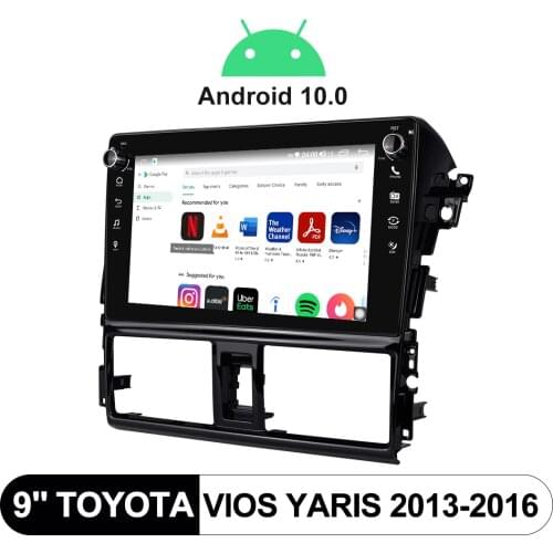 Head Unit 9” With Android 10.0 System Car Radio Car Multimedia Player For Toyota Vios Yaris 2013-2016 Android Auto Apple CarPlay