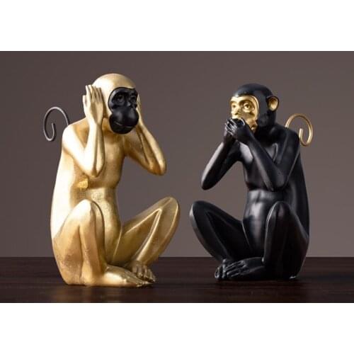 Simulation Three Wise Monkeys Statue Colophony Crafts Home Furnishing Buddhism Animal Purely Manual, Art, Crafts Living L2798