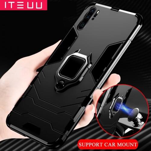 ITEUU P30 P30PRO P30LITE Anti-knock Finger Ring Kickstand Armor Case for Huawei P30 P30 PRO P30 Lite Cases Shockproof Back Cover