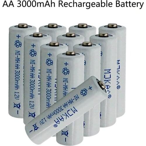 Quality Goods 24pcs AA 3000mAh 1.2V Ni-MH Rechargeable Battery High Quanlity 3000mAh 2A Batteries for Remote Control Pre-Charged