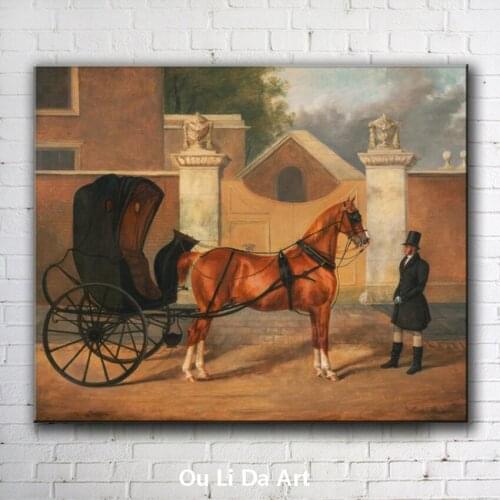 Classical figure carriage driver scenery oil painting canvas printing printed on canvas home wall art decoration picture