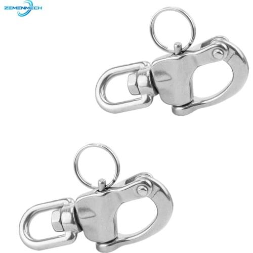 2PCS Swivel Snap Shackle Quick Release Boat Anchor Chain Eye Shackle Swivel Snap Hook for Marine Architectural Stainless Steel
