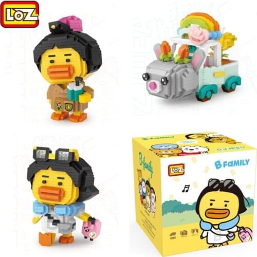 LOZ Mini Blocks Cartoon Yellow Duck DIY Educational Toy Pet Rabbit Small Bricks Brinquedo Kids Gift Girl Present New Year 9267