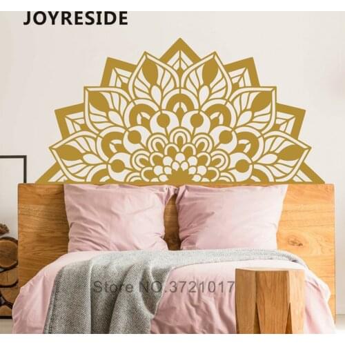 Mandala Flower Wall Decor Art Vinyl Wall Stickers Home Livingroom Religion Style Religious Wall Sticker Half Mandala Flower M417
