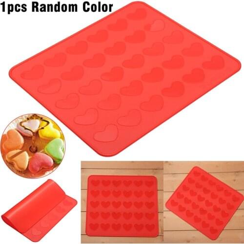 Reusable Silicone Macaron Cake Mold Heart Shaped Pastry Oven Baking Mould Sheet Mat DIY Mold Baking Mat Kitchen Baking Tools
