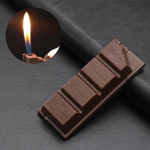 Unusual Lndividual Creative Chocolate Metal Gas Lighter Cigarettes Accessories Cigar Smoking Lighters Gadgets for Men