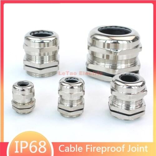All Sizes Nickel Brass Cable Glands Waterproof Connector electrical Cable IP68 entry electric gland threaded joint for 3-44mm