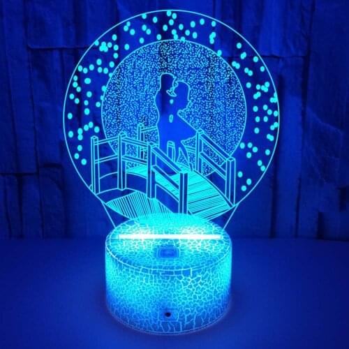 Nighdn 3d Lamp Illusion Night Light ValentineS Day Love Creative Proposal Gifts Led Beside Table Lamp Bedroom Decoration