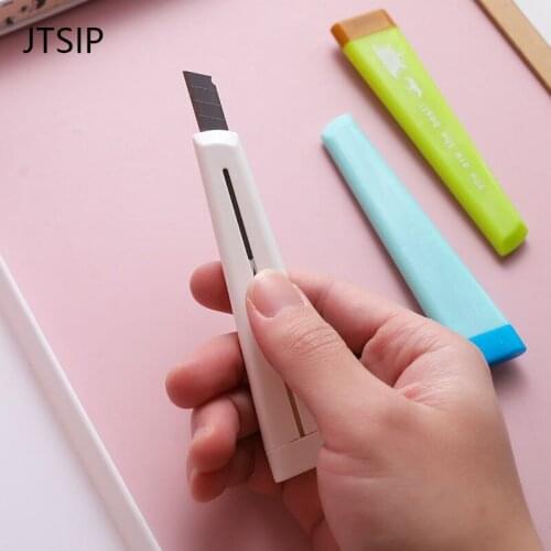 JTSIP Wood Box Paper Cutter Utility Craft Knife Art Stationery Mini Utility Knife Student DIY Hand Cutter Tools Letter Opener