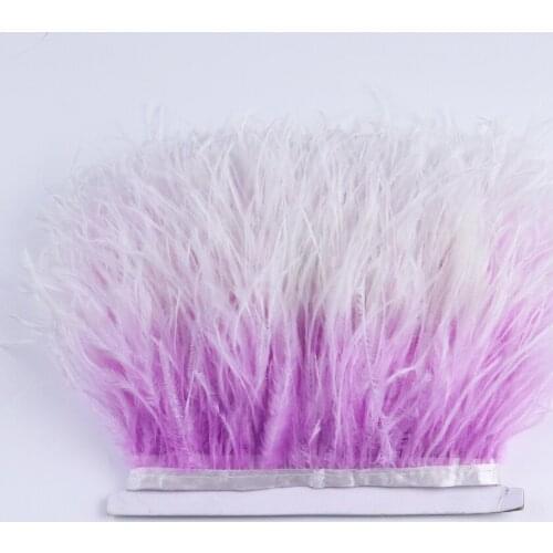 Ostrich Feather Trim For Wedding Dress 10-15Cm/4-6 Inch Plumes Ribbon Carnival Needlework Decoration Feathers Wholesale 5 Meters