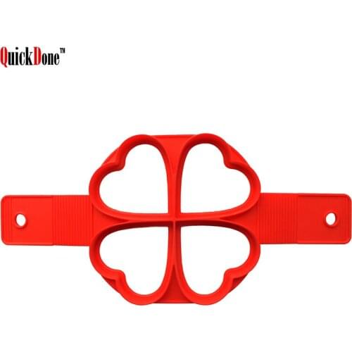 QuickDone Heart Shape Egg Mold Silicone Non Stick Pancake Cooking Pan Flipping Pancake Silicon Mold Maker AKC5028