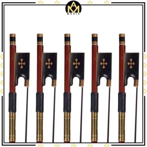 Special Offer 5pcs/1set 4/4 Violin Bow IPE Stick Black Horsehair Ebony Frog Abalone Shell Slide Fast Shipping