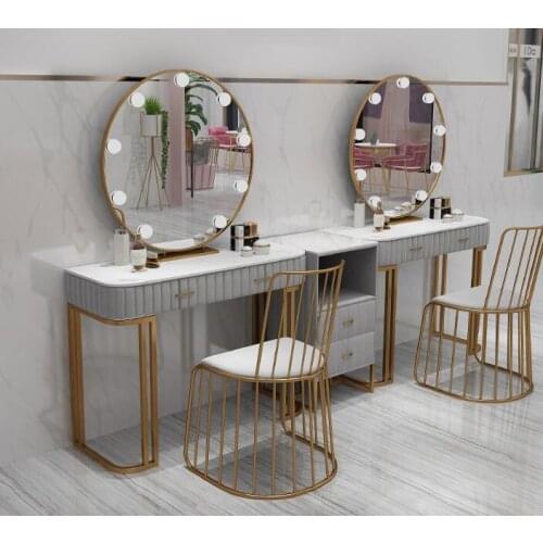 Studio marble professional dressing table dressing table modern beauty salon minimalist wedding dress dressing table with light