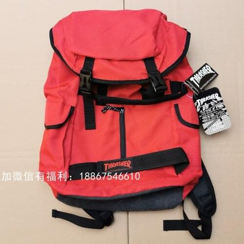 Thrasher skateboard bag good quality school bags red color multiple pockets