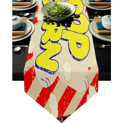 Pop Corn Vintage Table Runner Modern For Home Track On The Table Cloth Wedding Party Table Decoration Accessories