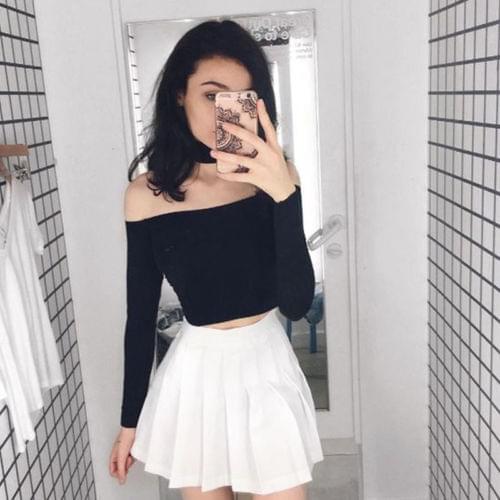 Women Sexy Pleated Mini Skirt Solid Color High Waist A-Line Tennis Skirt Summer Casual Fashion Short Flared Sun Skirt Girl