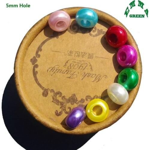 Pearl Beads for Jewelry making Big Hole Beads (Dia 5mm ) 12mm 780pcs Mix colors abs Pearls Pearls for Kids DIY Beads Supplies
