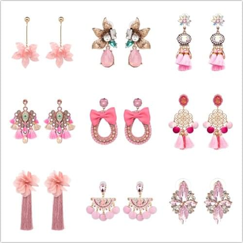 FASHIONSNOOPS 32 Designs Tassel Earrings Wedding Pendant Earrings For Women Bohemian Elegant Party Drop Earrings Dangle Jewelry
