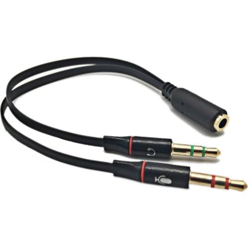 1pc Y Shape Cable Microphone One Point Two Audio Adapter Cable Headset Conversion Computer Headset 3.5 2in1 Splitter