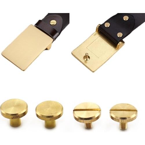 10pcs Pure Brass Belt Buckle Head Screw Belt Rivet Handmade DIY Leather Bag with Belt Fixed Rivet Belt Screw Metal Fittings